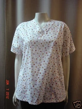 NEW Womens PRINTED Scrub Top LADYBUGS Healthcare UNIFORM  M / L