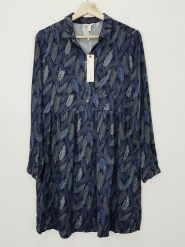 ESPRIT Womens Size 6 Feather Print Long Sleeve Dress NEW + TAGS