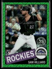 2020 Topps #85TC-15 Sam Hilliard 1985 Chrome Green Refractor # /99 RC