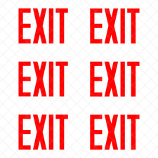 Set of 6 - "EXIT " Sign Symbol Vinyl Decals Stickers