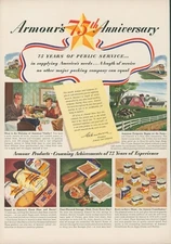 1941 Armour Products 75th Anniversary Public Service Ham Sausage Print Ad L5