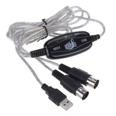 Keyboard to PC Adapter MIDI 5-Pin to USB Music Recording Converter Interface