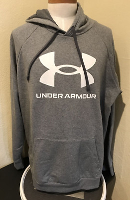 UA Under Armour Men Rival Fleece 3XL Big Logo Hoodie Sweatshirt Gray 1379758