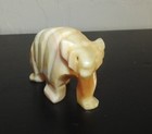 Vintage Hand Carved White ONYX  Polar Bear Figurine Arctic Animal Alaska — photo 2