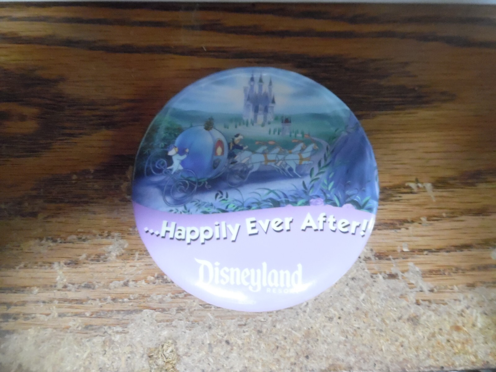Disneyland Happily  ever after marriage wedding  Button pin badge