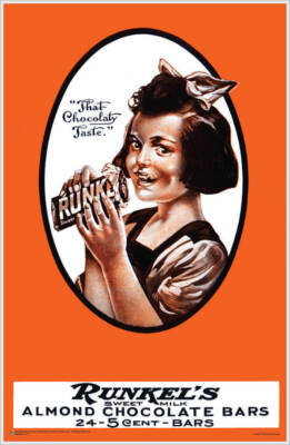 Runkel Chocolate - Vintage Ad Mini Poster 11.5'' x 17.5'' - Laminated