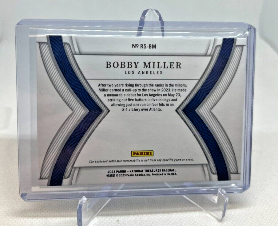 2023 Panini National Treasures BOBBY MILLER RC Jumbo Jersey Patch 