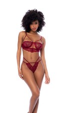 Mapale Wavy Lace Underwire Top and Matching Panty Set  Lingerie Set