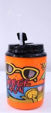 VTG  Betras USA 5 Jug Thermos Drinking Made FLA Cup Summer Fun 52oz Orange