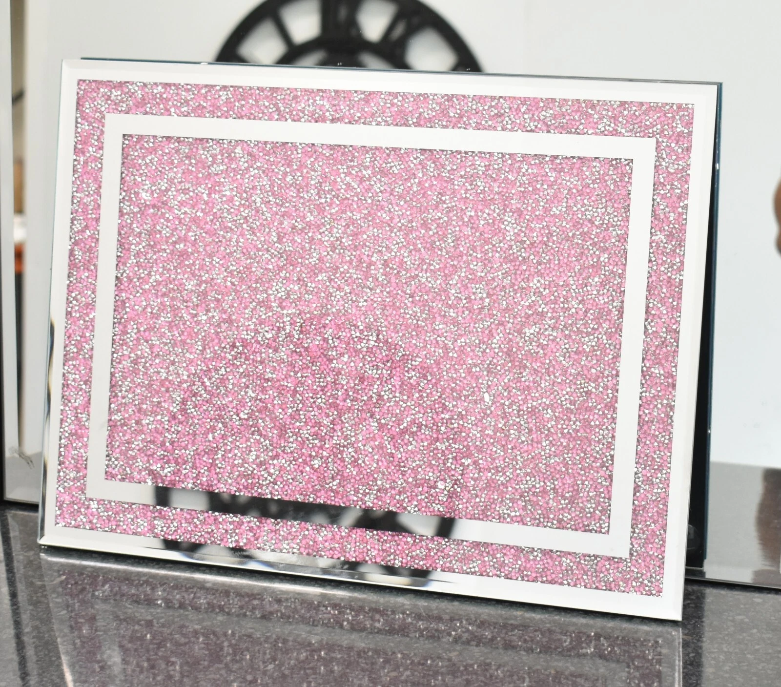 30 x 40 Cm Pink Crushed Diamond Gift Large Work Top Saver Heat Resistant Glass