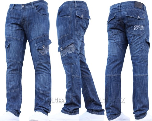 Mens CROSSHATCH Designer Cargo Combat 