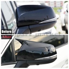 For Toyota Highlander RAV4 2019~2026 Gloss Black Side Rearview Horn Mirror Cover