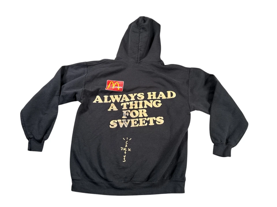 Cactus Jack by Travis Scott x McDonald's Apple Pie Hoodie 'Black' Mens Small - Image 2 of 4