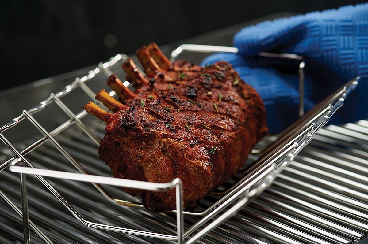 バーベキュー・調理用品 Broil King Roasting Rack and Skewer Rack Broil King Stainless Steel Roasting, Rib and Skewer Rack Kit 64233