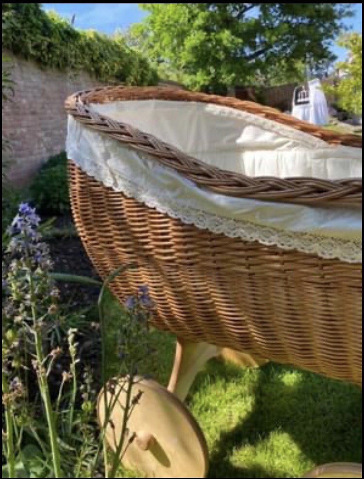 Beautiful Harrods Large Cream Wicker Baby Crib eBay