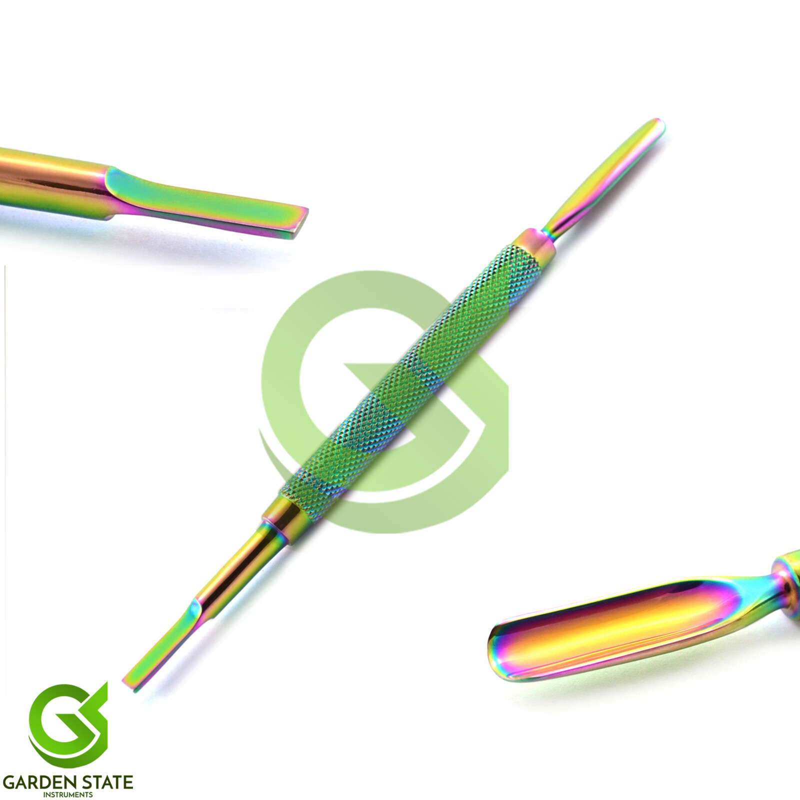 Professional Titanium Coated Cuticle Spoon Pusher Gouge Skin Trim Knife ...