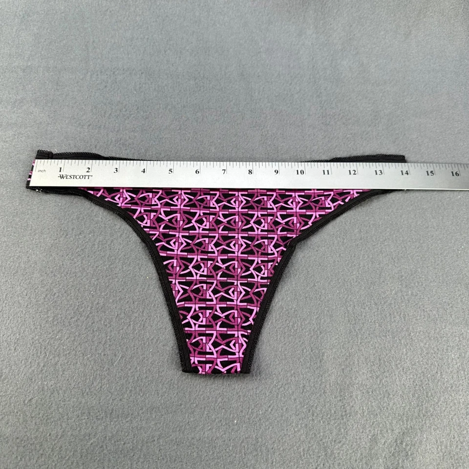 Tanga braguita geométrica negra rosa Maidenform para mujer talla mediana 6 nuevo sin etiquetas Foto 4 de 4