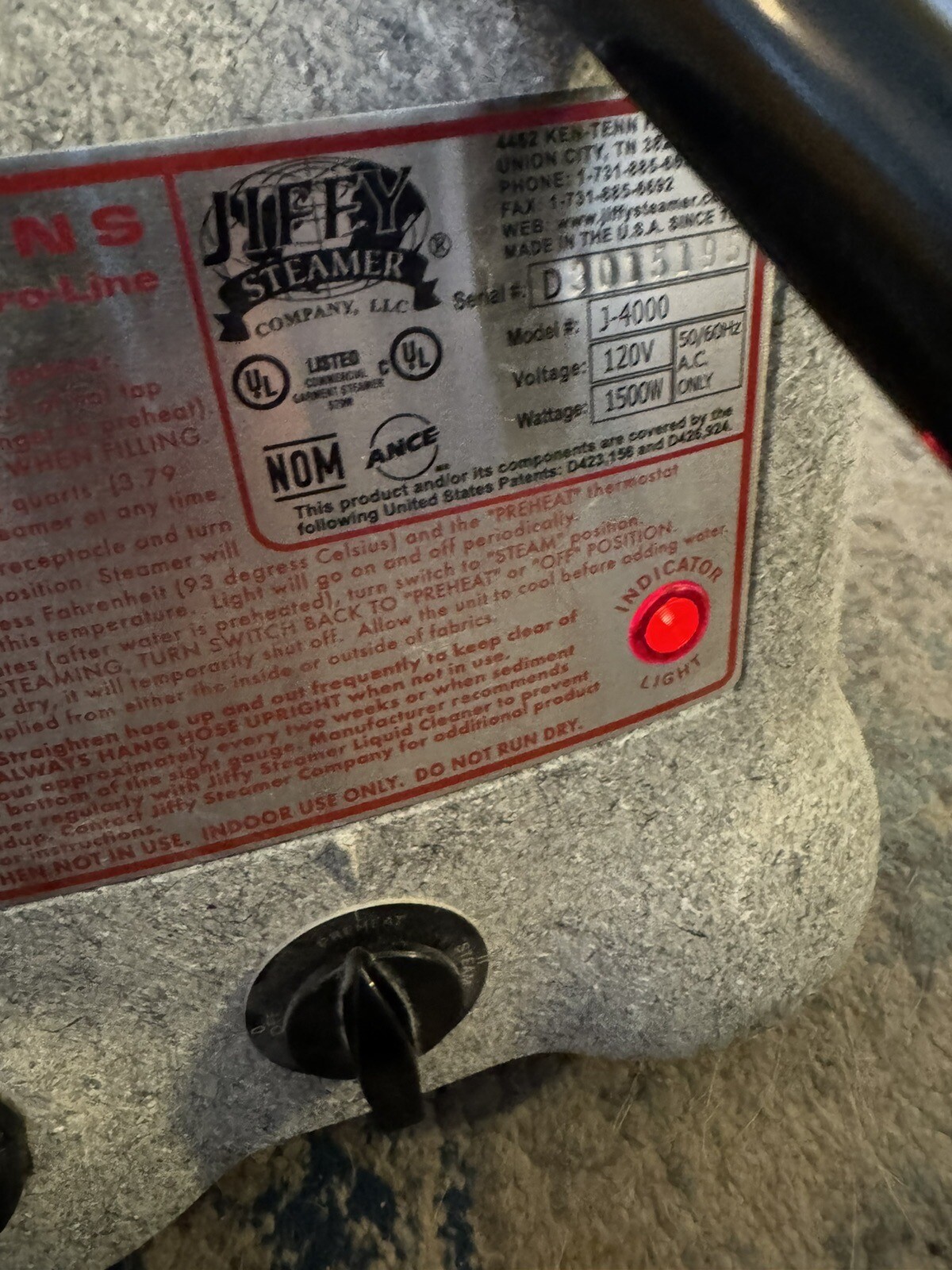 Jiffy Steamer J4000 Pro Line Large Capacity Commercial Quality Garment