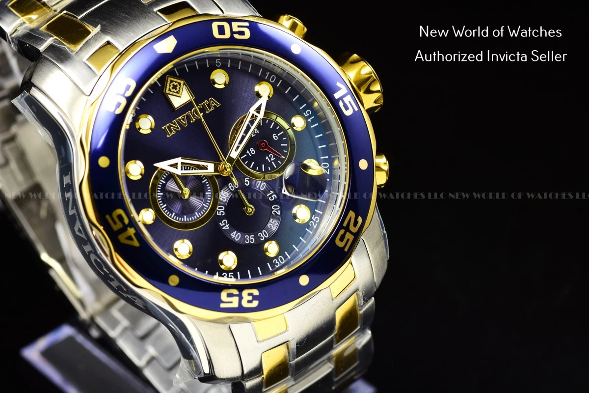 Invicta blue shop gold silver watch