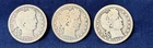 3 Coin Barber Quarter Lot 1898 1909 1914
