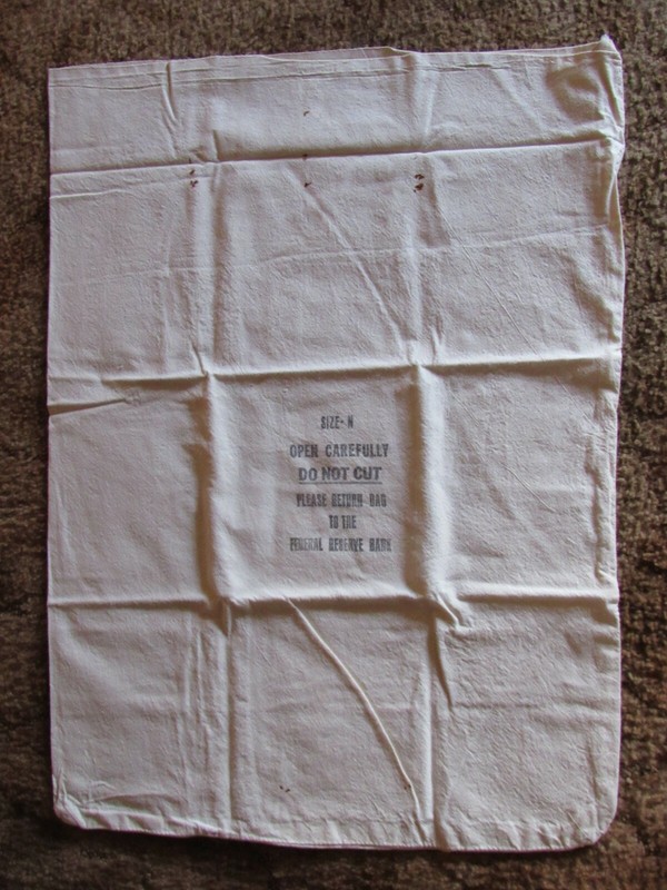 CANVAS BANK BAG "FEDERAL RESERVE "N" BAG    "SIZE 32"x23"  #19