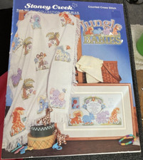 Rare Stoney Creek Collection Cross Stitch JUNGLE BABIES 2007 Bk 382