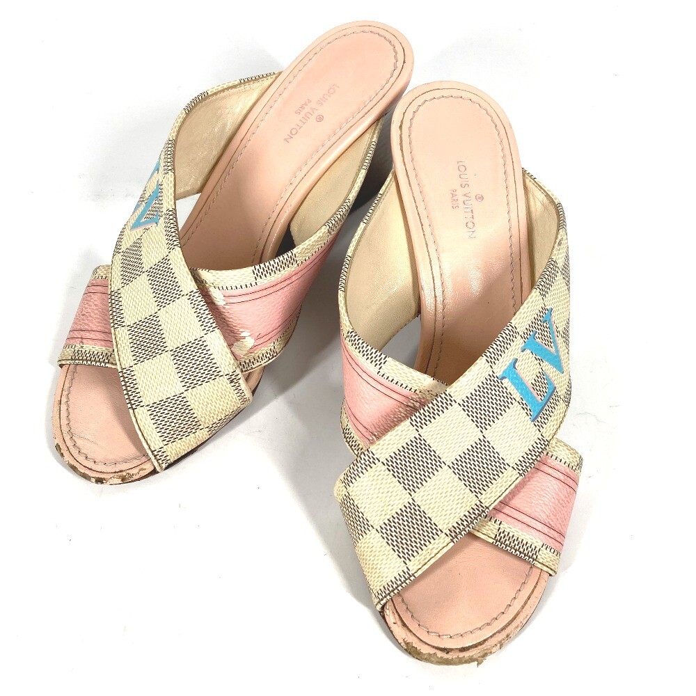 Louis Vuitton ベージュ スエード ミュール LOUIS VUITTON