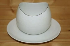Rosenthal Ermine Gravy Boat or Sauce Bowl with Attached Underplate, 7 3/8"