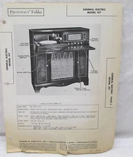 Vtg Howard W Sams Photofact Folder General Electric Model 417 Radio Parts Manual