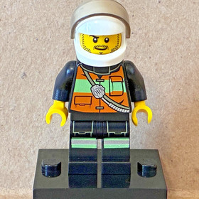 LEGO City Firefighter Minifigure cty0344 Silver Stripes Reflective Vest Helmet