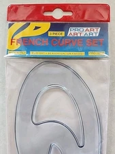 French Curve Set 3 Piece Pro Art Art Set Vintage Made In Italy Pro-10290
