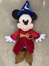 Disney Store Fantasia Sorcerer Mickey Mouse Plush 22" Medium Wizard Apprentice