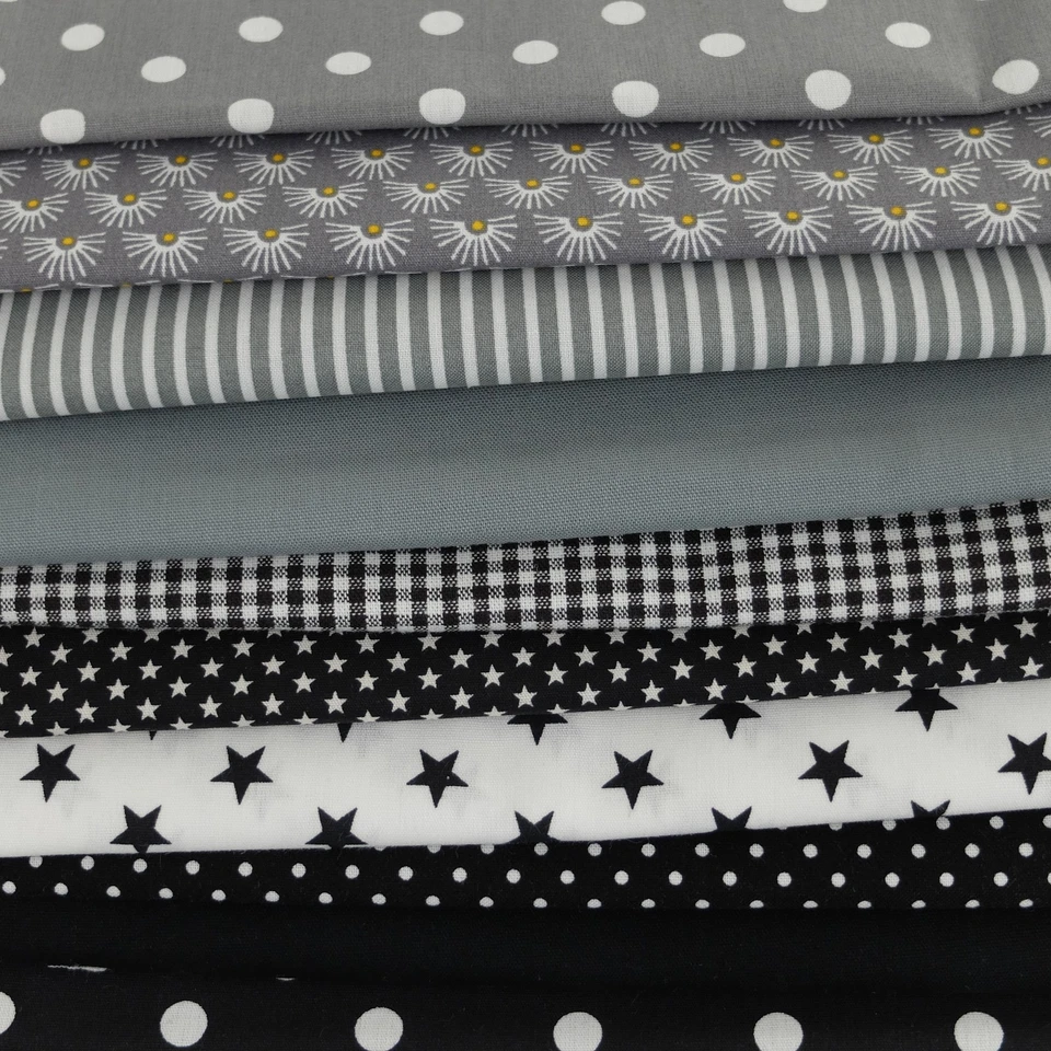 XXL Stoffpaket "SCHWARZ-GRAU-WEISS" 100% Baumwolle 500g ca. 25 x 140/150 cm - Bild 2 von 4