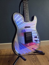 Infinity Mirror Electric Guitar-Sound Reactive RGB Lights-Customised in the U.K