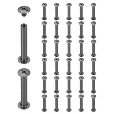 40 Sets M5x40mm Chicago Screw Rivets Metal Phillips Head, Black