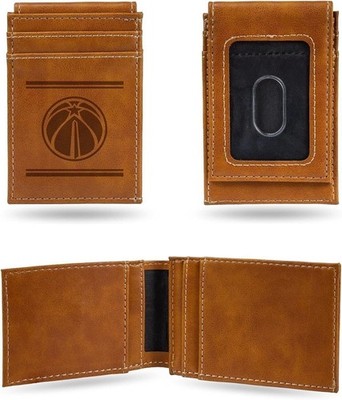 Washington Wizards Premium Brown Leather Wallet, Front Pocket Magnetic Money...