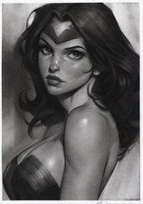original drawing A4 30GV artwork pastel modern Wonder Woman DC Comics