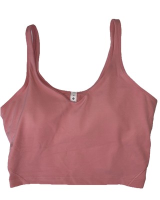 NWT LULULEMON SIZE 12 ALIGN CROPPED TANK BUILT IN BRA AUTHENTIC PINK PUFF