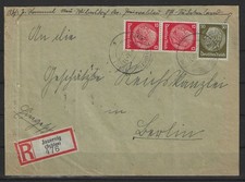 I635) Deutsches Reich R-Beleg Einschreiben ab Jauernig Schlesien