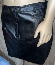 PRETTYLITTLETHING Black Faux Leather Button  Zipper Mini Skirt w/belt Loops