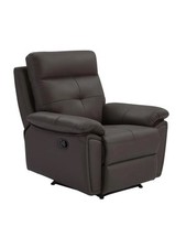 Fauteuil relax en cuir marron VINETA