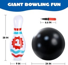 Giant Inflatable Bowling Set for Kids and Adults, Christmas Birthday Party Games