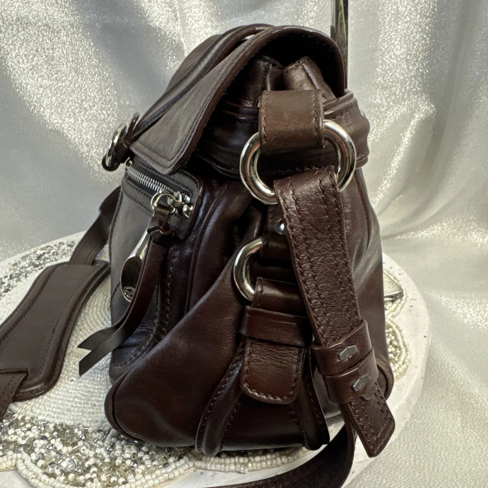 Bolso de hombro Francesco Biasia de cuero marrón Foto 4 de 4