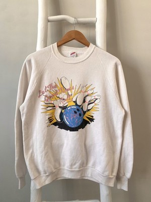 Vintage 90s Jerzees Bowling Sweatshirt 'Let The Good Times Roll' USA Made Size L