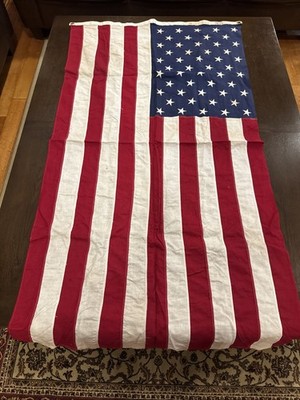 Vtg American Sherritt Flag Co Richmond VA  30 x61  All Cotton Sewn 50 Star