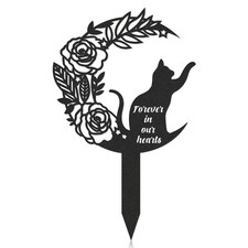 Rngmsi Pet Grave Markers Cat, Metal Memorial Plaques for Outdoors Garden CAT