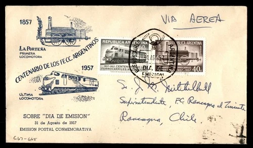 Mayfairstamps Argentina FDC 1957 Locomotives Combo Centenary FFCC First Day Cove