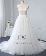 Dream lace straps wedding dress wedding dress 32-60 buttons n.measurement white buttons