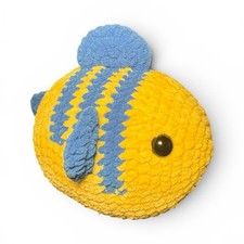 Crochet Yellow Blue Fish Stuffed Toy
