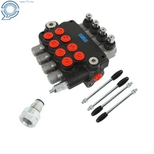 SAE Hydraulic Control Valve Double Acting 4Spool 3600PSI 21GPM W/Conversion Plug